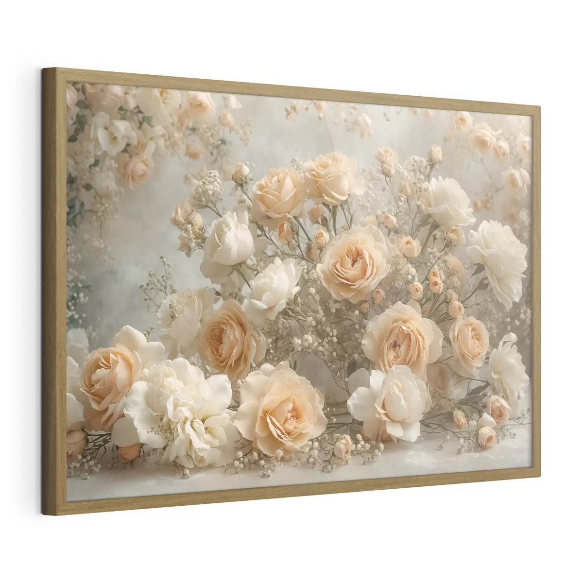 Poster Zarte cremefarbene Rosen in einem großen Arrangement f47279