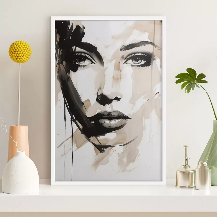 Fototapete Abstraktes Frauenporträt in hellen Farbtönen f47290