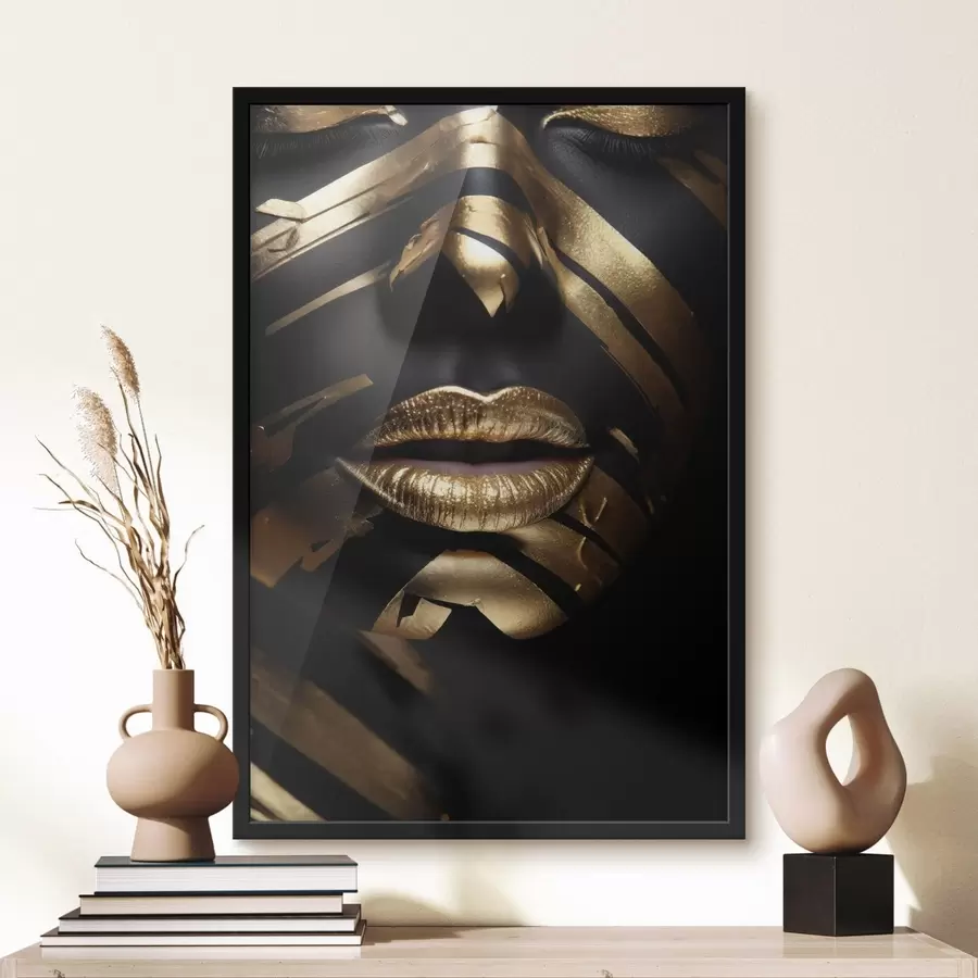 Fototapete Gesicht mit Schwarz und Streifen f47320