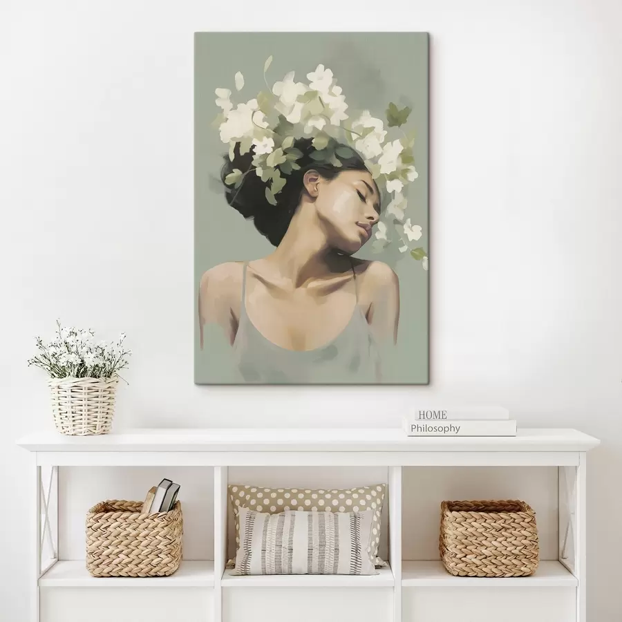 Fototapete Mädchen mit Blumenkranz s47806