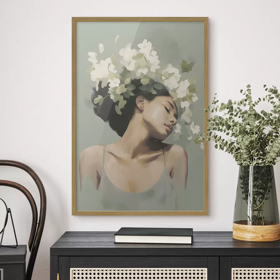 Fototapete Mädchen mit Blumenkranz f47806