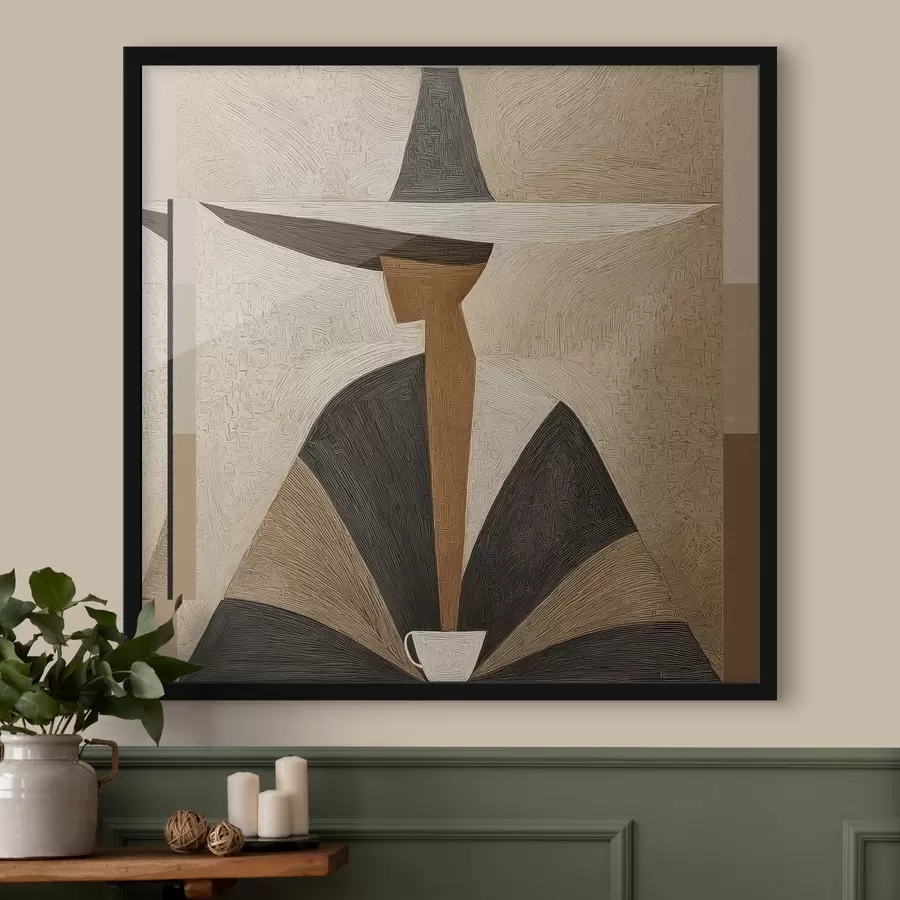 Fototapete Abstraktes Porträt mit Hut f47842