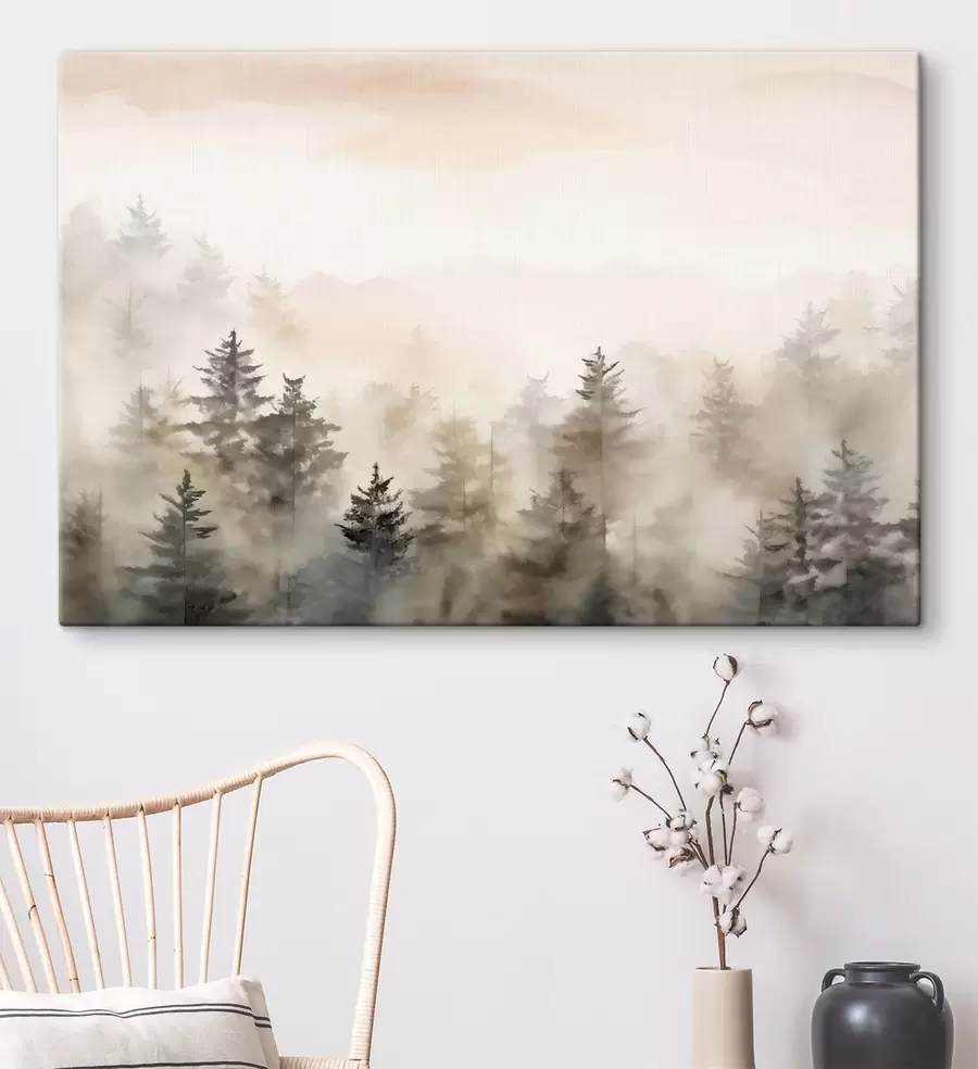 Fototapete Aquarellwald, Imitation s47885