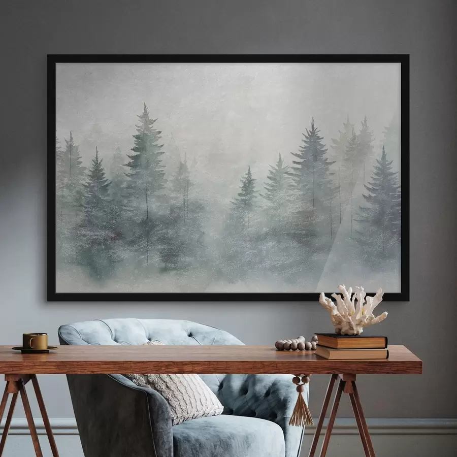 Fototapete Nadelwald, Grunge-Stil f47894