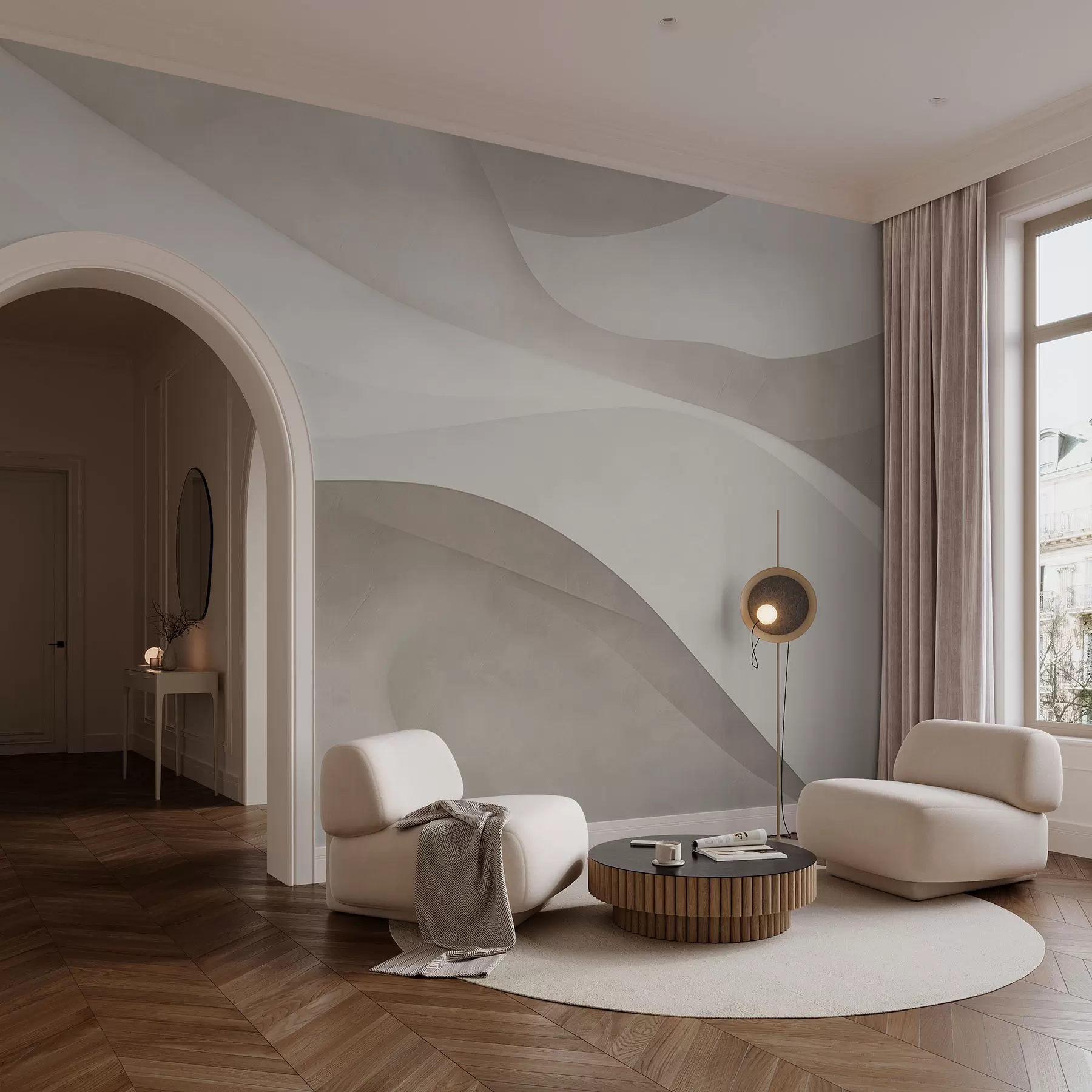 Fototapete Abstrakte Wand, Wellen w09694