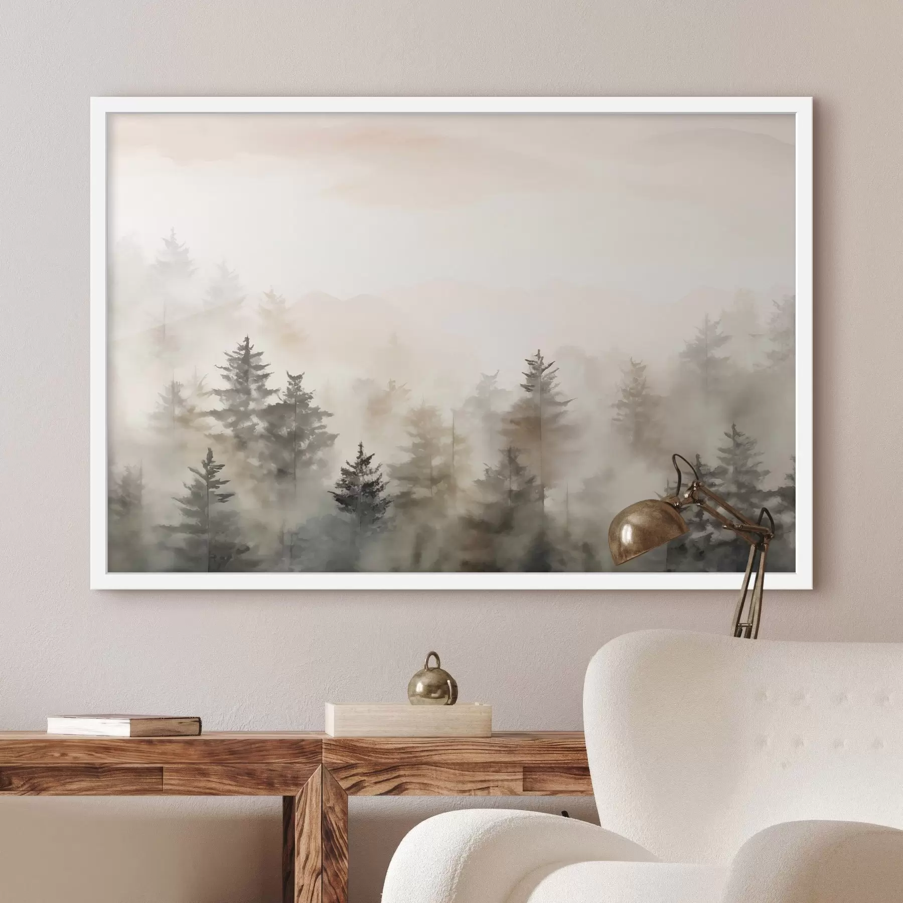 Fototapete Aquarellwald, Imitation f47885