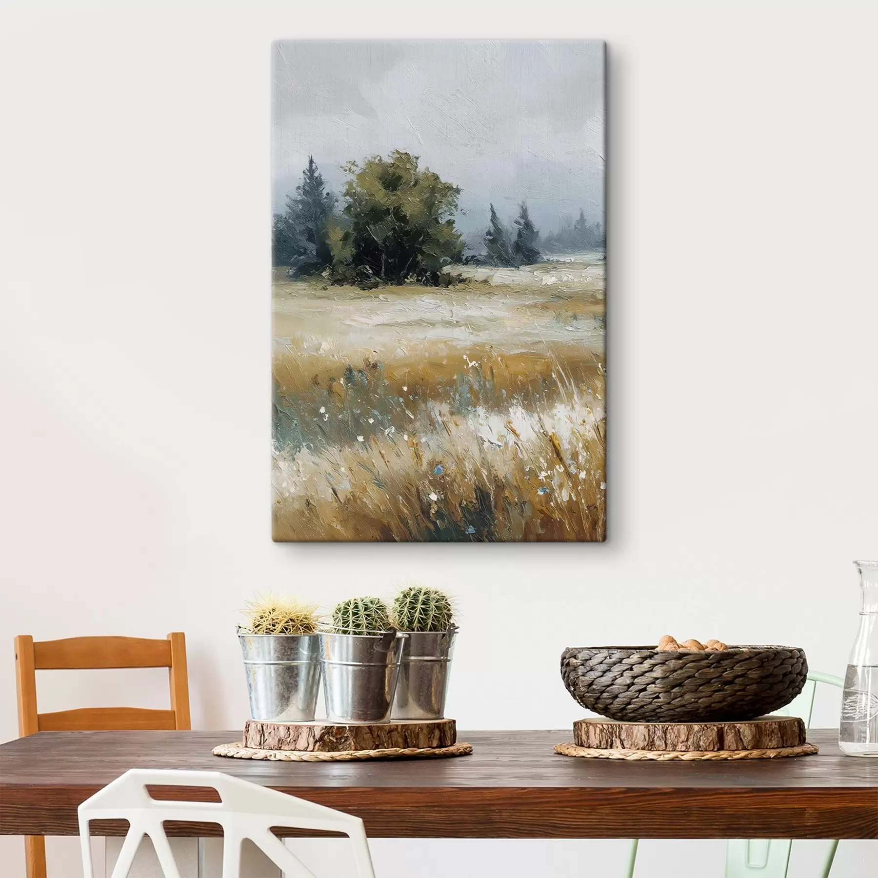 Fototapete Feldpflanzen, Ölgemälde-Imitation s48009