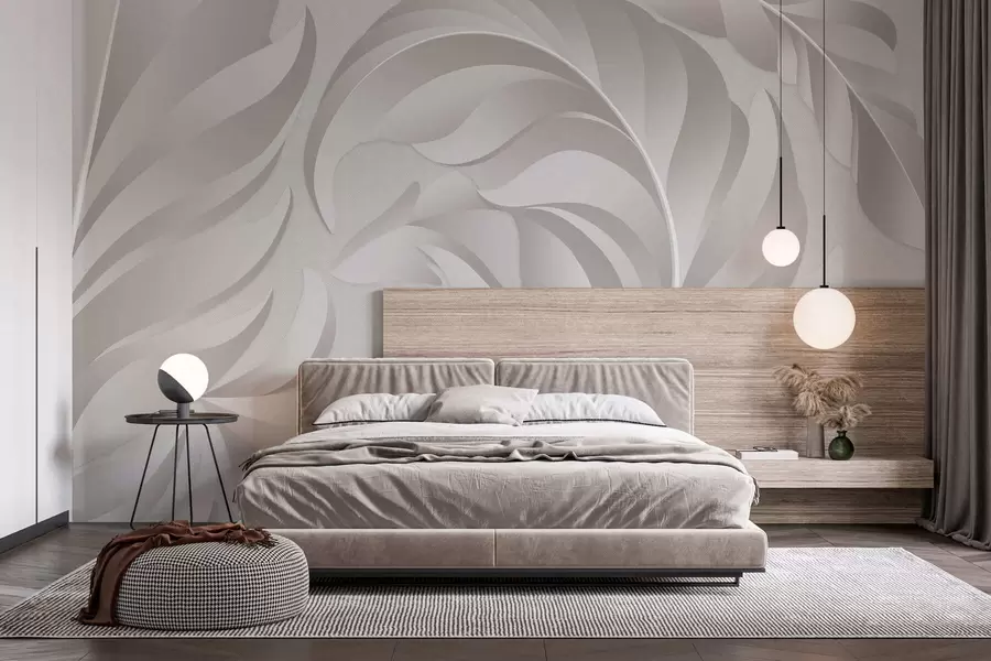 Fototapete große strukturierte Federn in Perlglanzfarben w05231v2