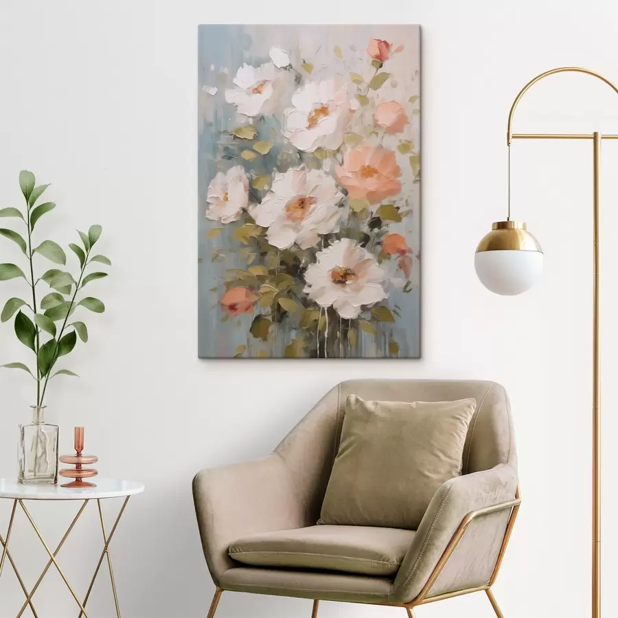 Fototapete Ein Blumenstrauß als Nachahmung eines Gemäldes s48056