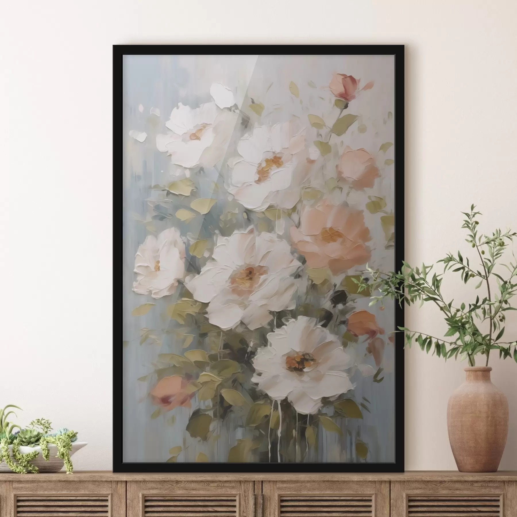 Fototapete Ein Blumenstrauß als Nachahmung eines Gemäldes f48056