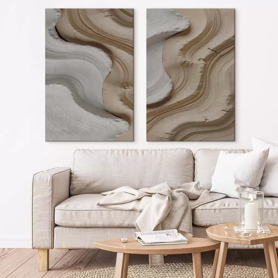 Fototapete Helle und beige Leisten, 3D-Imitation m30080