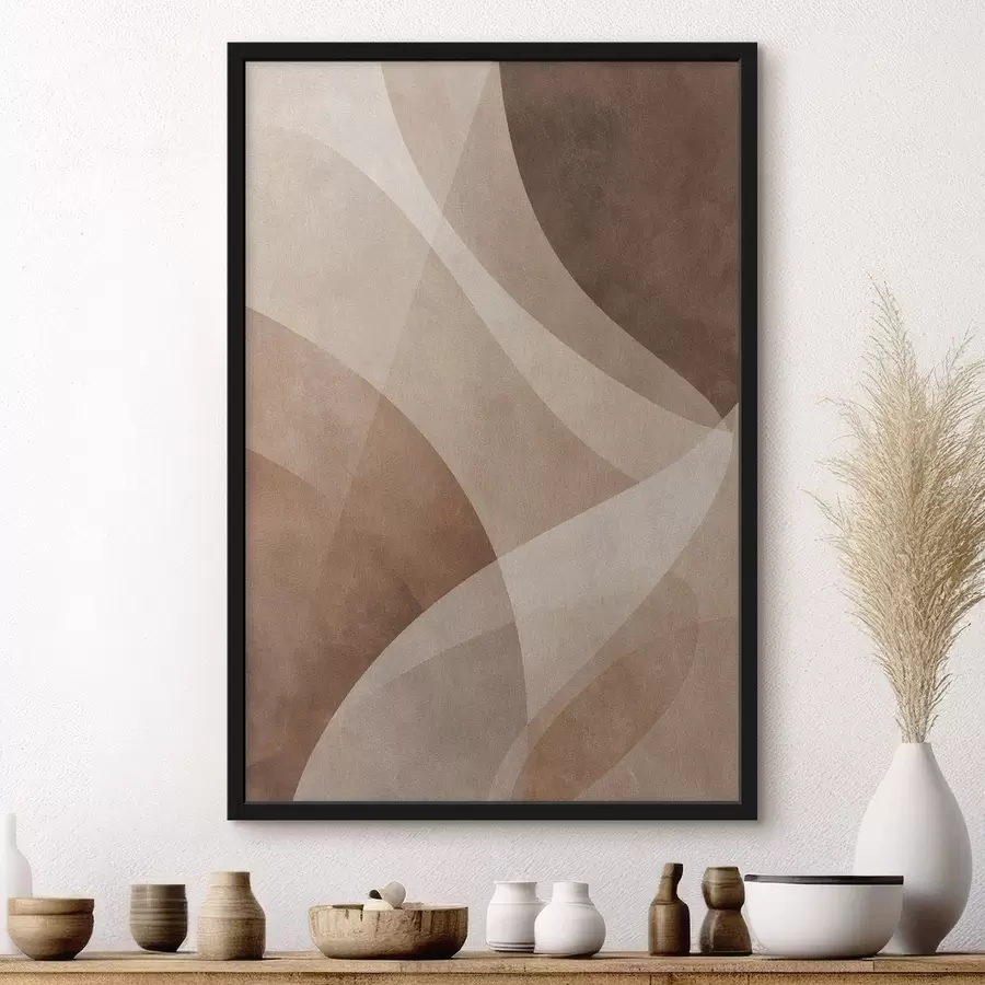 Fototapete abstrakte Wellen in Schokoladentönen f47948