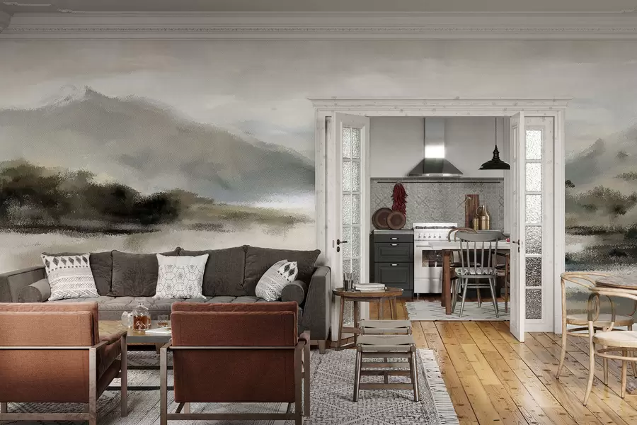 Fototapete Bemalte Berge w05248