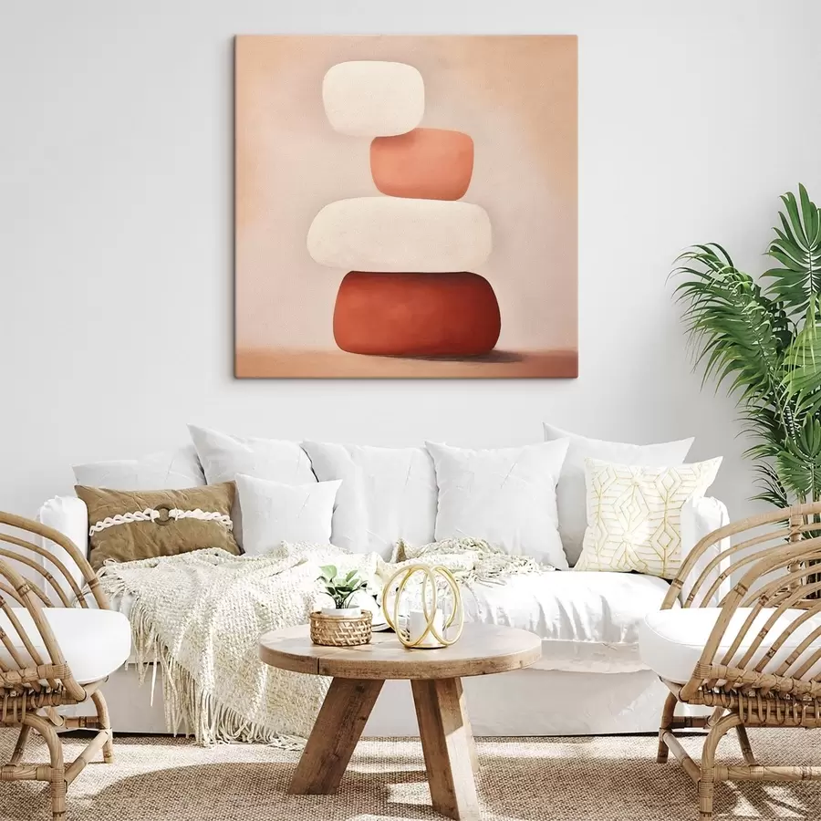 Fototapete Minimale abstrakte Komposition aus gestapelten Formen s48076