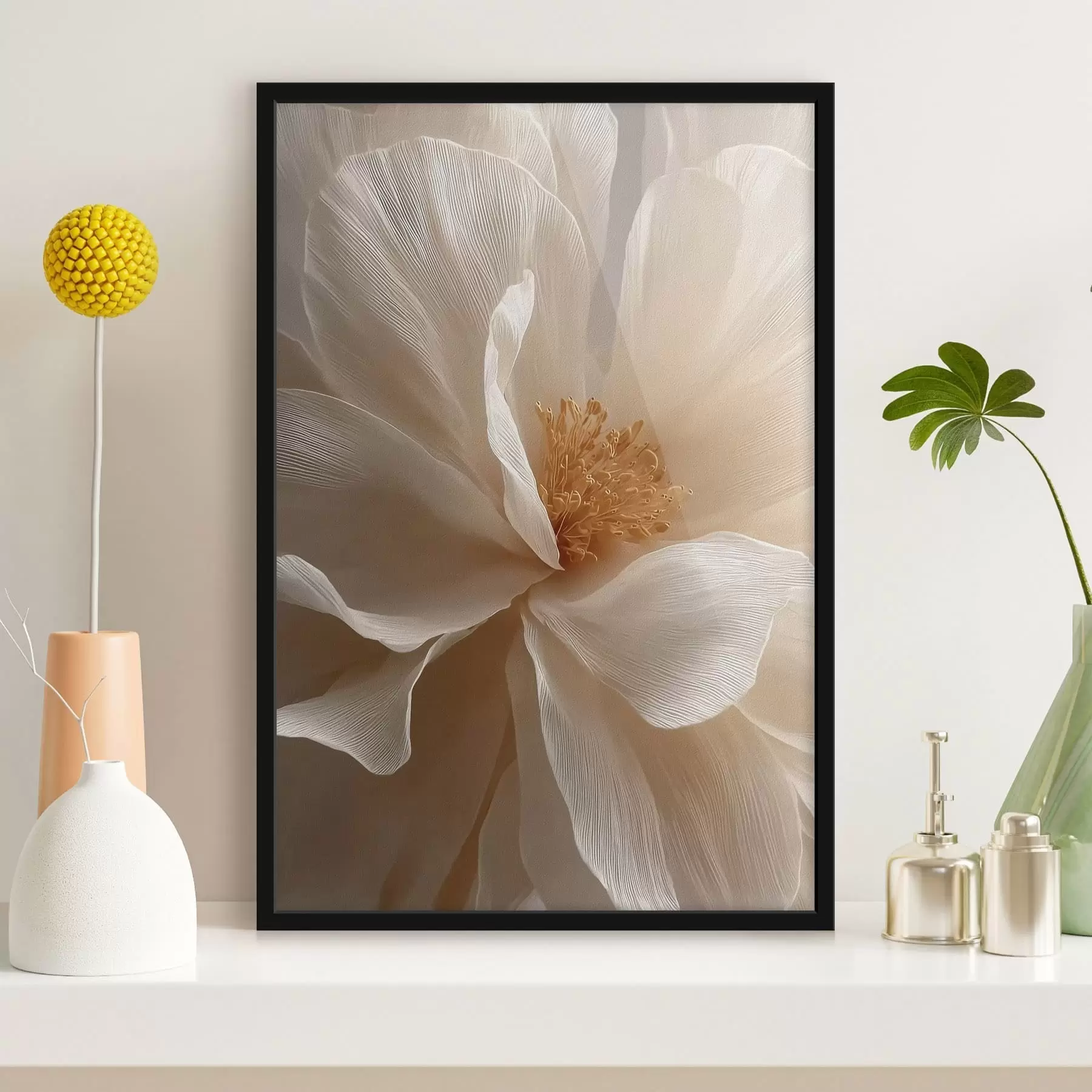 Fototapete Makro-Blumenkomposition in warmen Farbtönen f48120