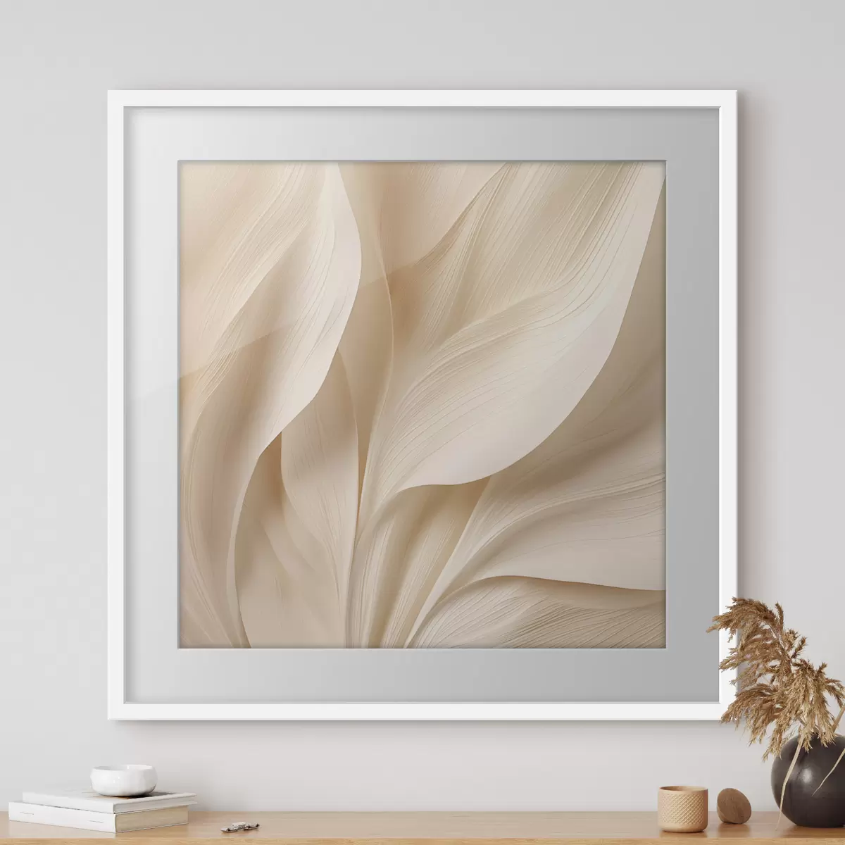 Poster Abstrakte beige fließende Linien f48095