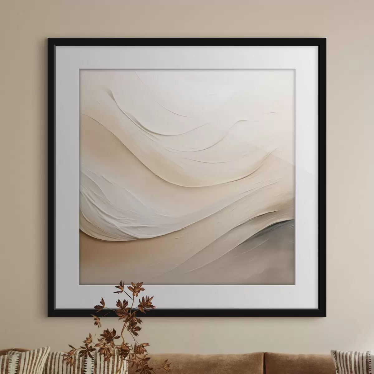 Poster Mehrschichtige beige Wellen mit weicher Textur f48099
