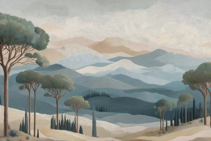 Fototapete Landschaft im Ölfarbenstil w05258