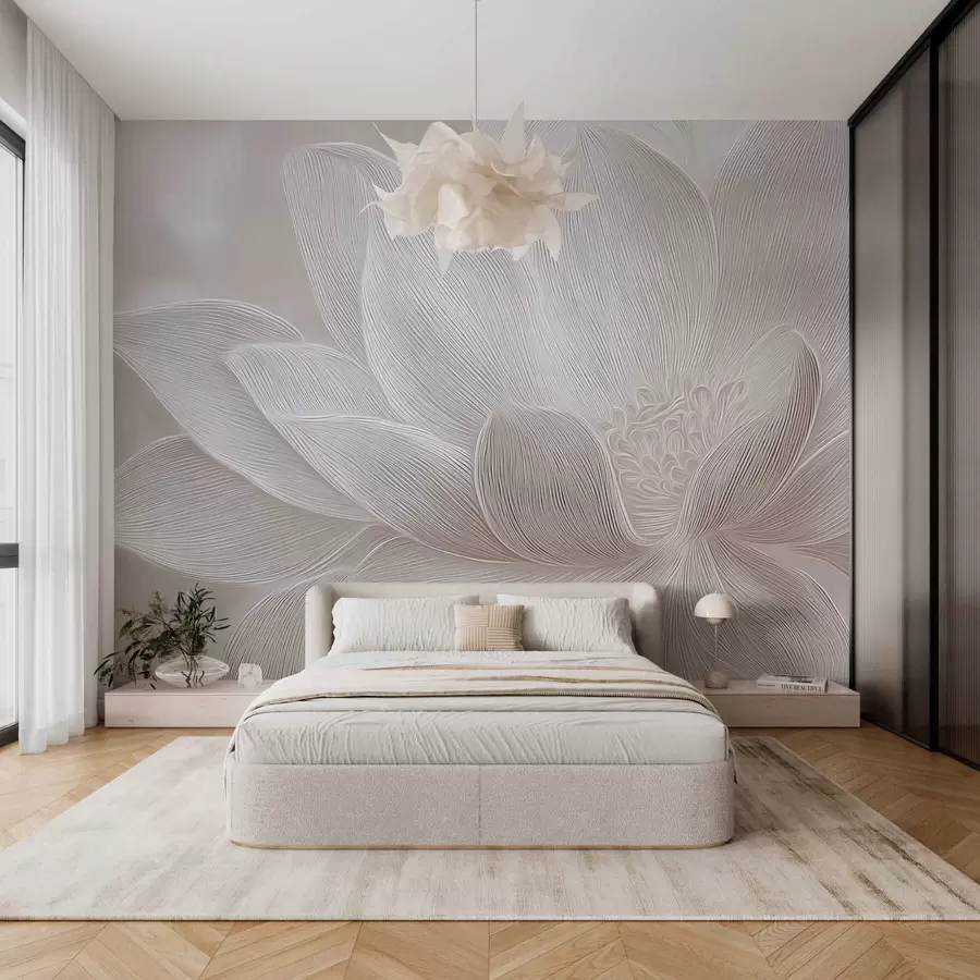 Fototapete Abstrakte fließende Wellen in hellbeigen Farbtönen w05266