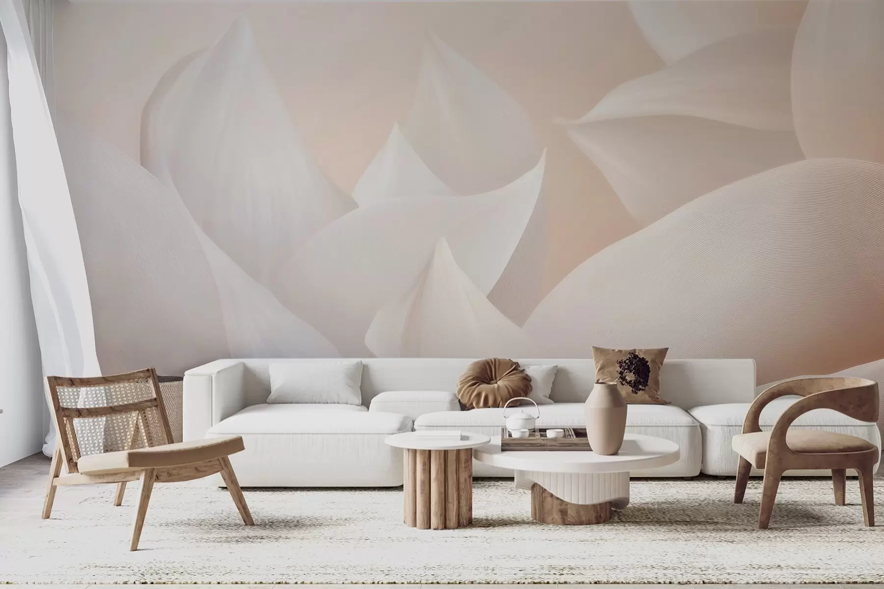 Fototapete Weiche pfirsichfarbene Blütenblätter w09716