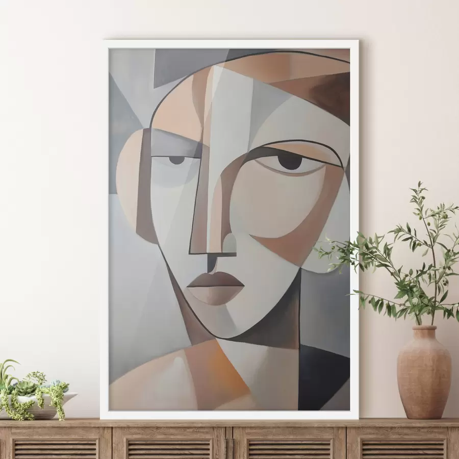 Fototapete Ein modernes kubistisches Porträt f48012