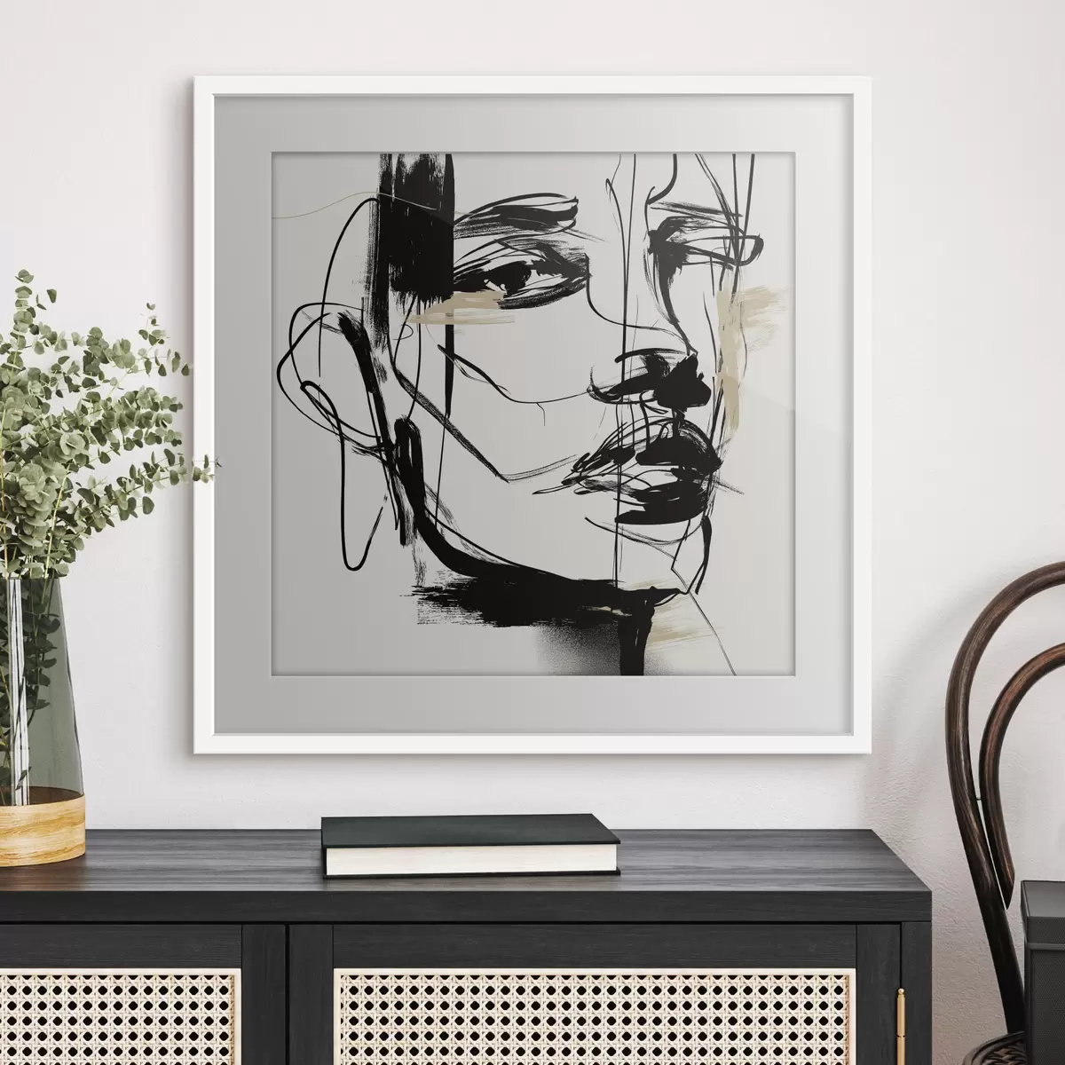 Poster Minimalistische Porträts einer Frau f48014