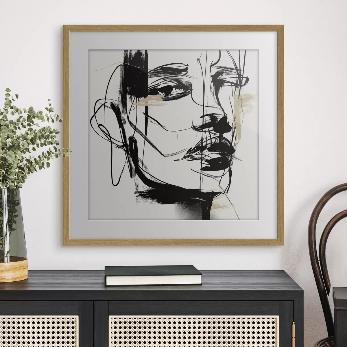 Poster Minimalistische Porträts einer Frau f48014