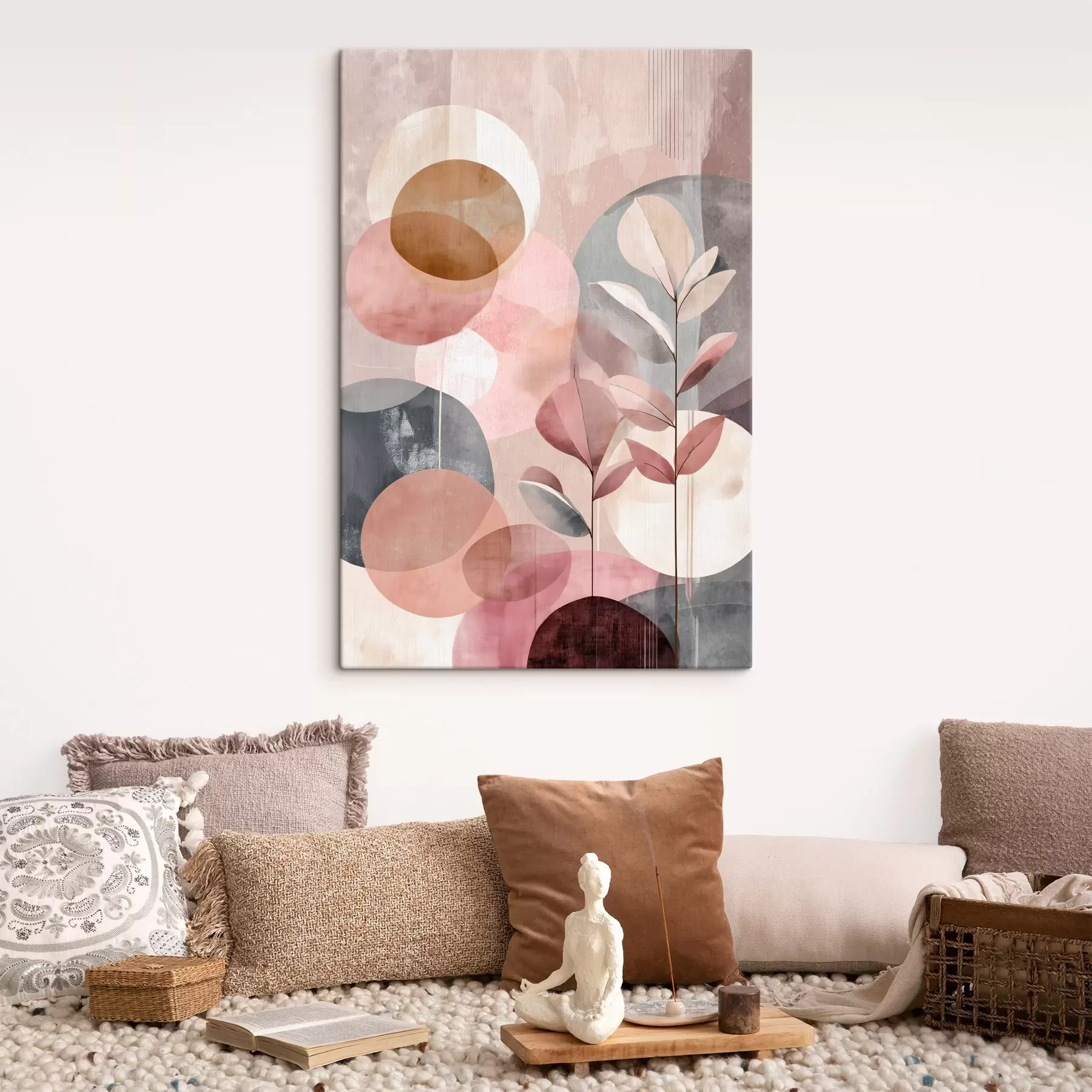 Fototapete Abstrakte Komposition mit Kreisen in Terrakotta-Rosa-Farben s47977