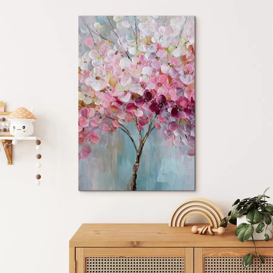 Fototapete Zarte rosa Blüten vor einem klaren Himmel s47988