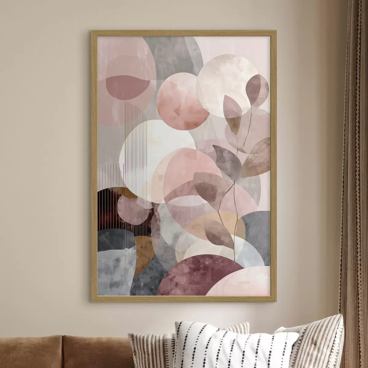 Poster Geometrische Formen und botanische Elemente in einem modernen, minimalistischen Stil f47975