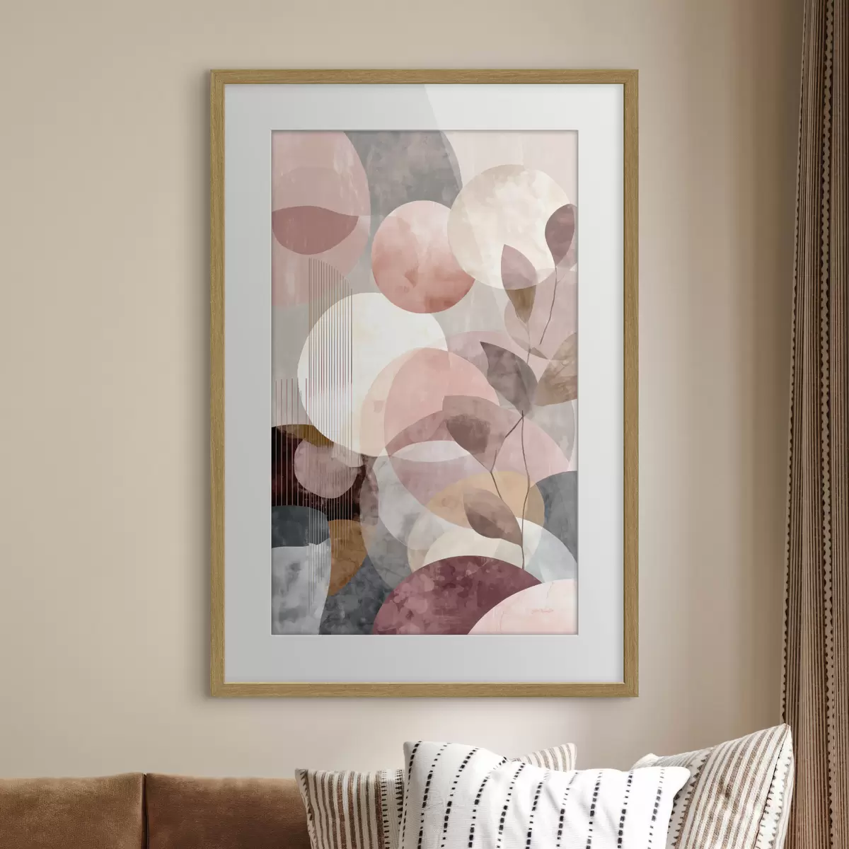 Poster Geometrische Formen und botanische Elemente in einem modernen, minimalistischen Stil f47975