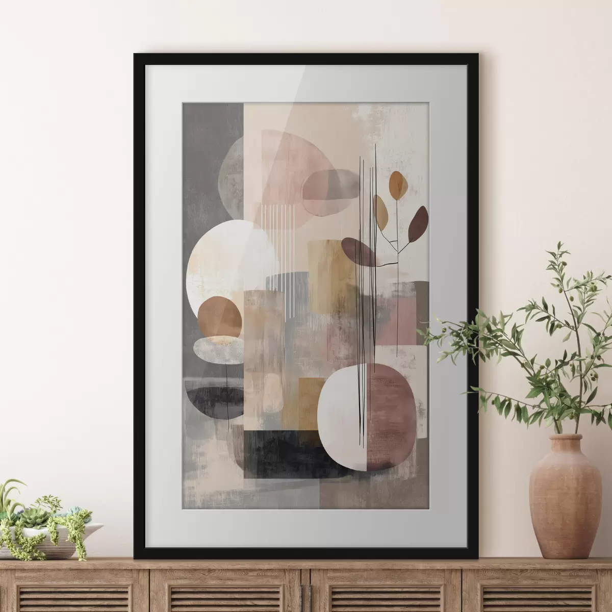 Poster Collage mit botanischen Elementen im Stil der digitalen Malerei f47981