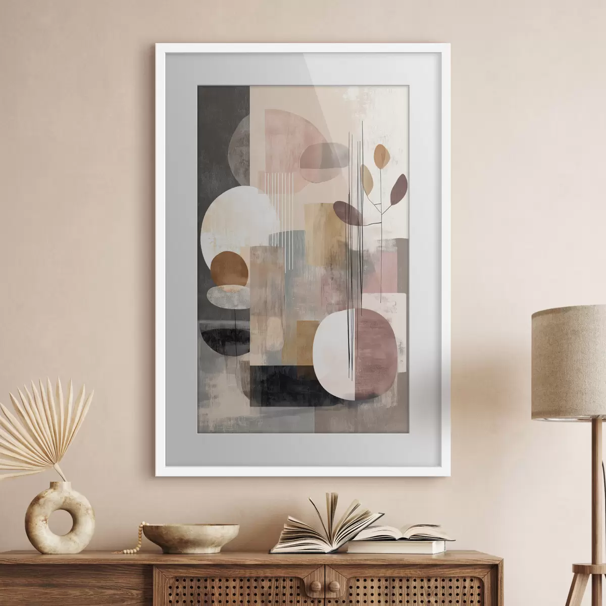 Poster Collage mit botanischen Elementen im Stil der digitalen Malerei f47981