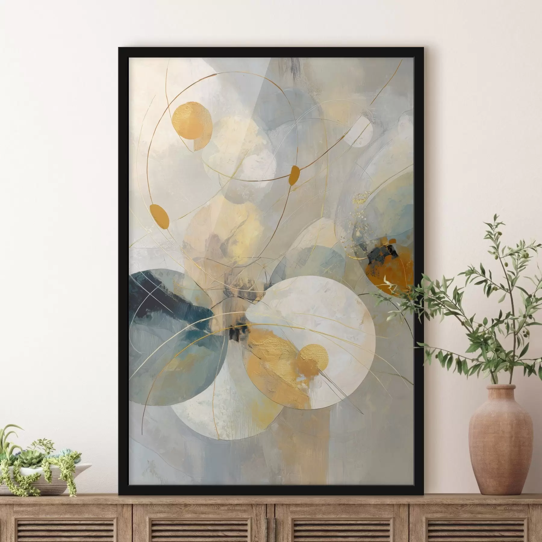 Fototapete Zusammensetzung aus durchscheinenden Kugeln und strukturierten Flecken f47985