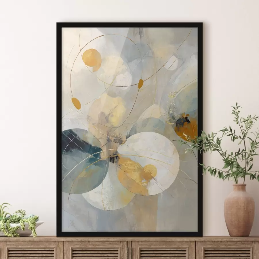 Fototapete Zusammensetzung aus durchscheinenden Kugeln und strukturierten Flecken f47985