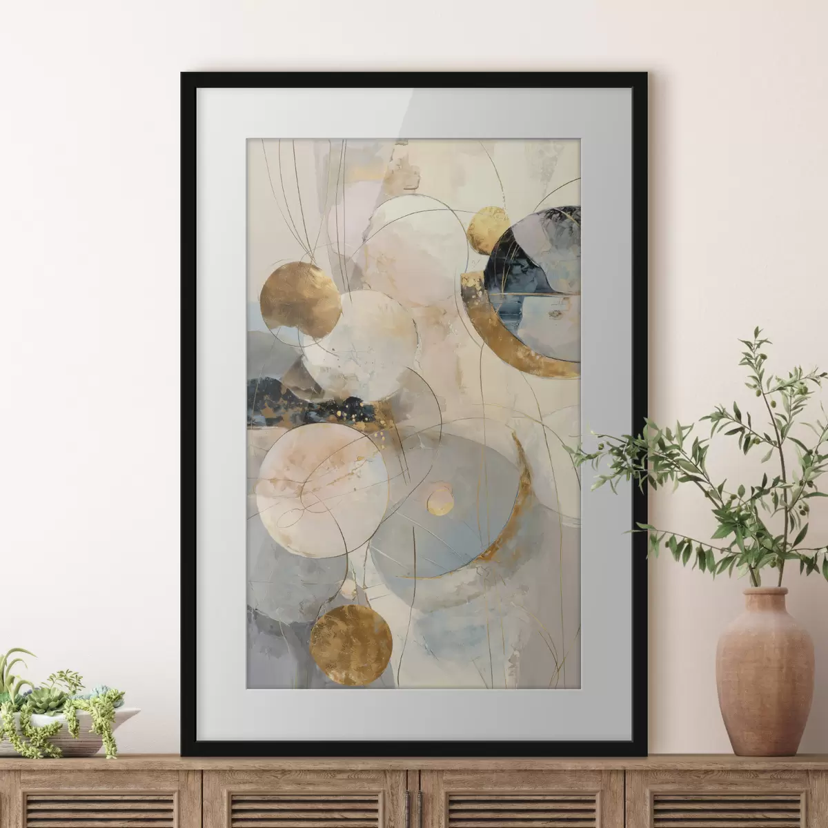 Poster Harmonie von Himmelsfarben und geometrischen Formen in minimalistischem Stil f47986