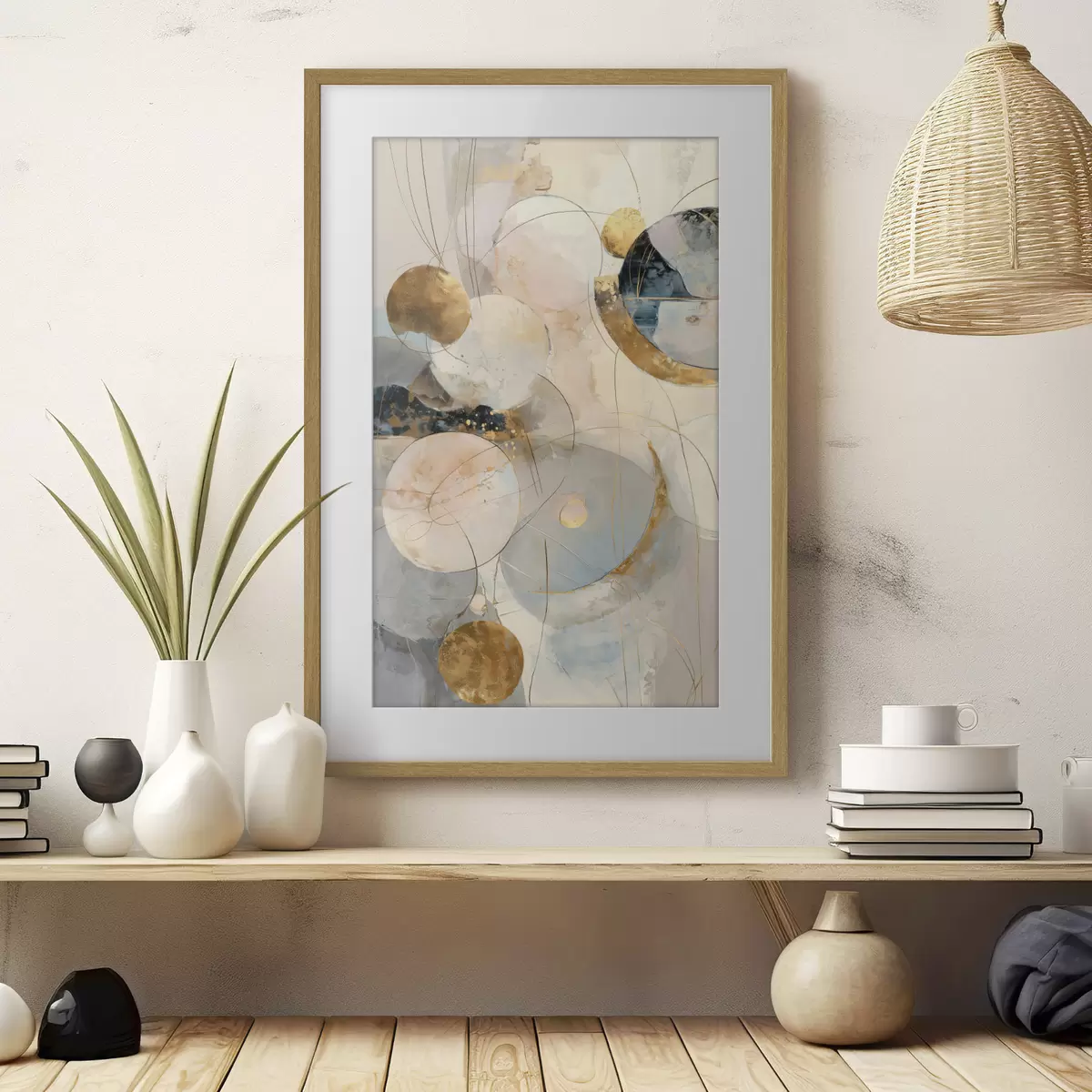 Poster Harmonie von Himmelsfarben und geometrischen Formen in minimalistischem Stil f47986