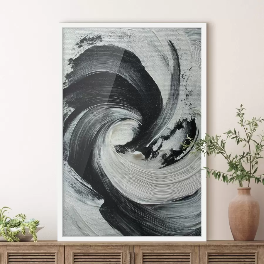 Fototapete Abstrakte Spirale mit ausdrucksstarken Pinselstrichen im Stil eines Ölgemäldes f47989