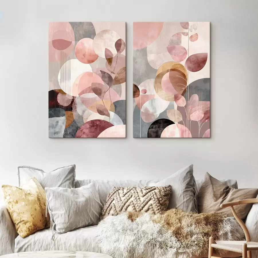 Fototapete Komposition aus durchscheinenden Kreisen und eleganten Stielen m30035