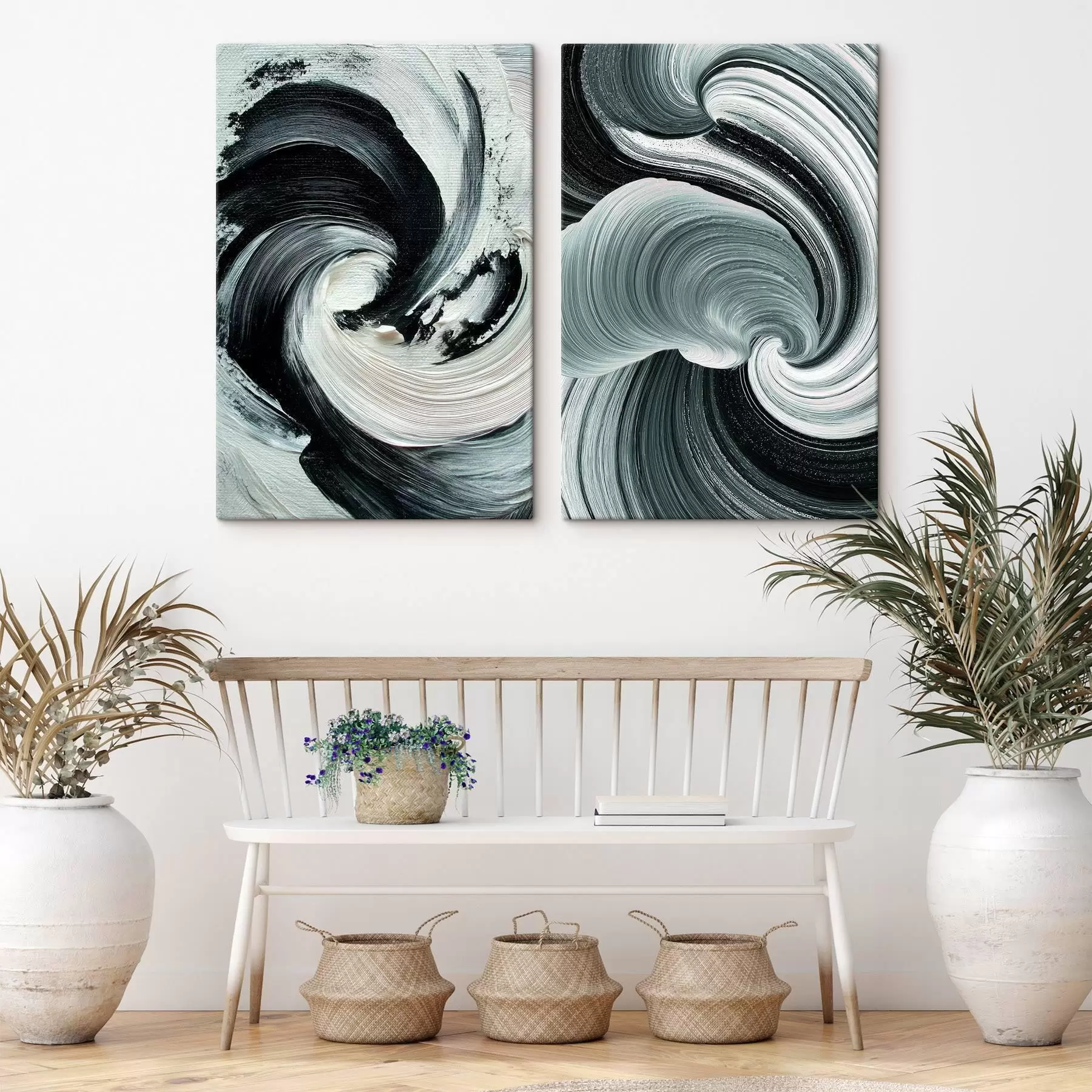 Fototapete Ausdrucksstarke monochrome Komposition mit volumetrischer Textur m30041