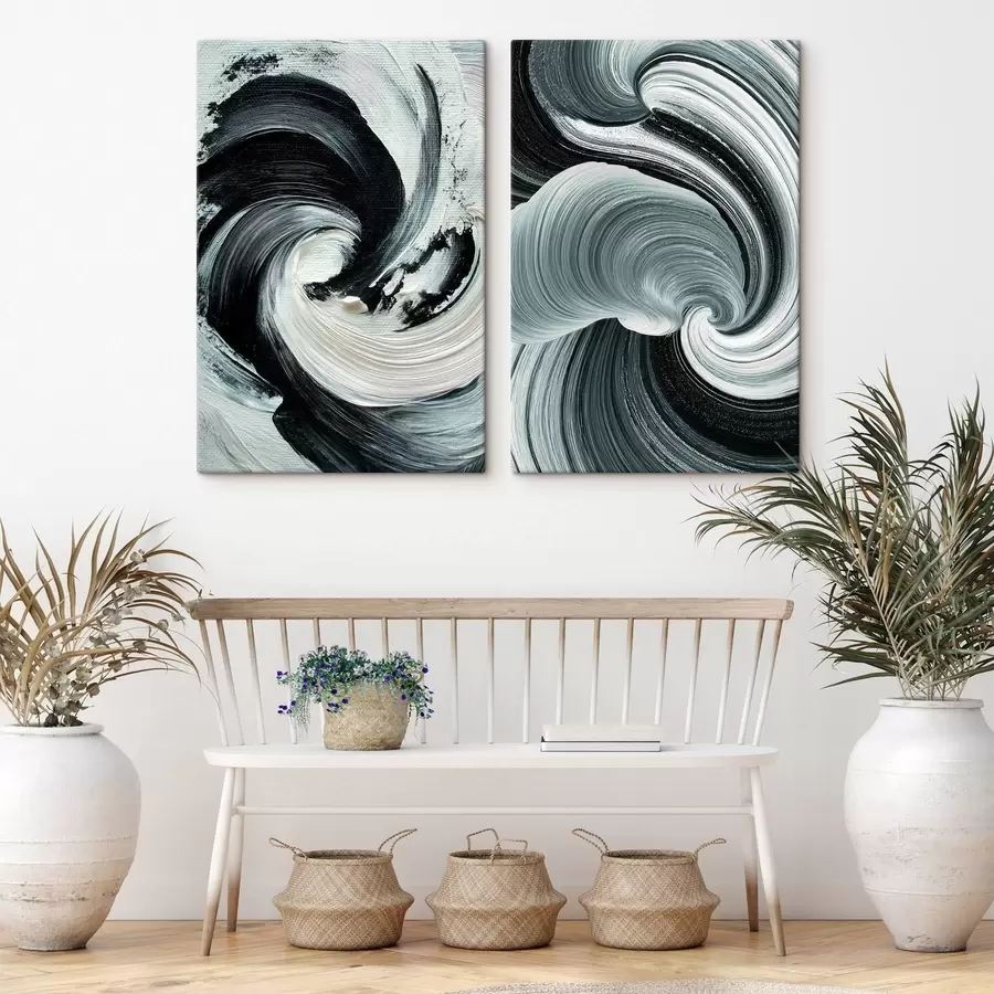 Fototapete Ausdrucksstarke monochrome Komposition mit volumetrischer Textur m30041