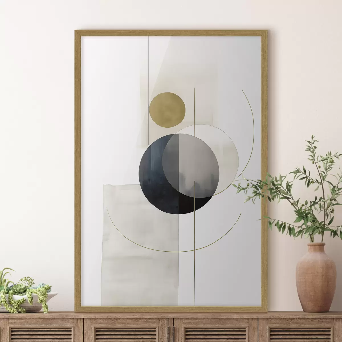 Poster Abstrakt mit Kreisen f48018