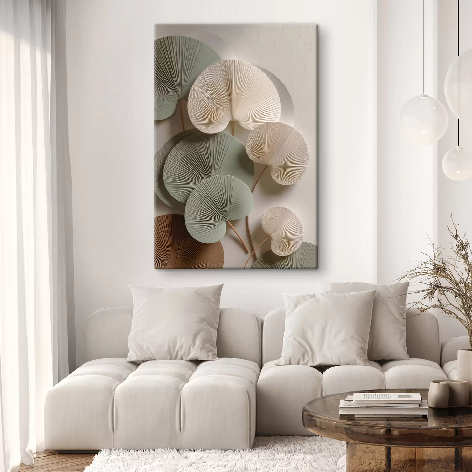 Fototapete Abstrakte Komposition mit Blättern s48225