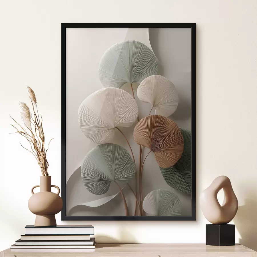 Fototapete Abstrakte Komposition mit Blättern f48224