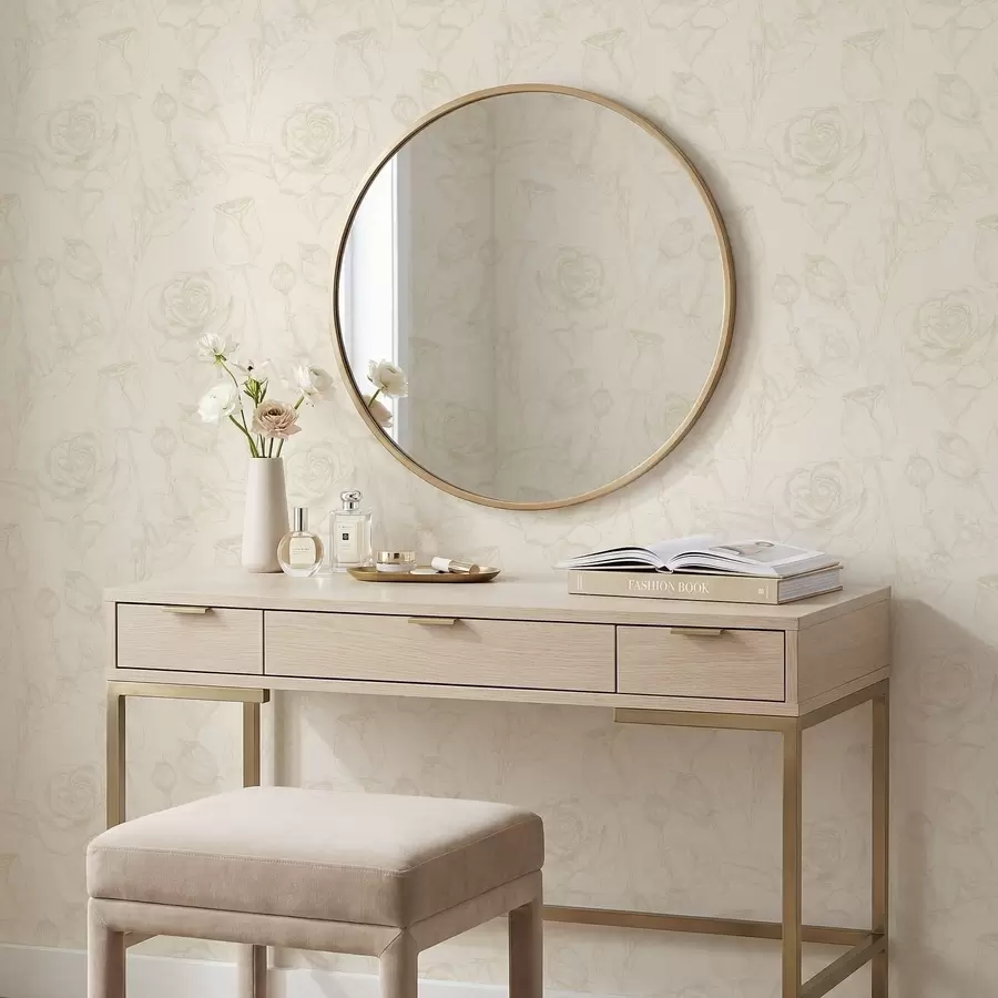 Fototapete Helles Rosenmuster auf beigem Hintergrund a01124