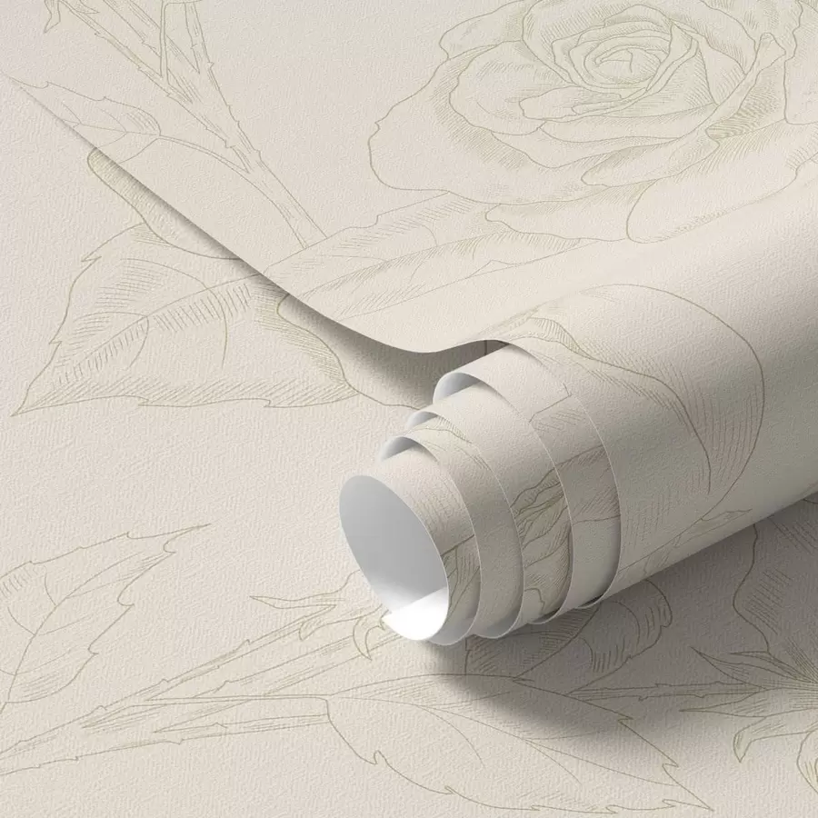 Fototapete Helles Rosenmuster auf beigem Hintergrund a01124