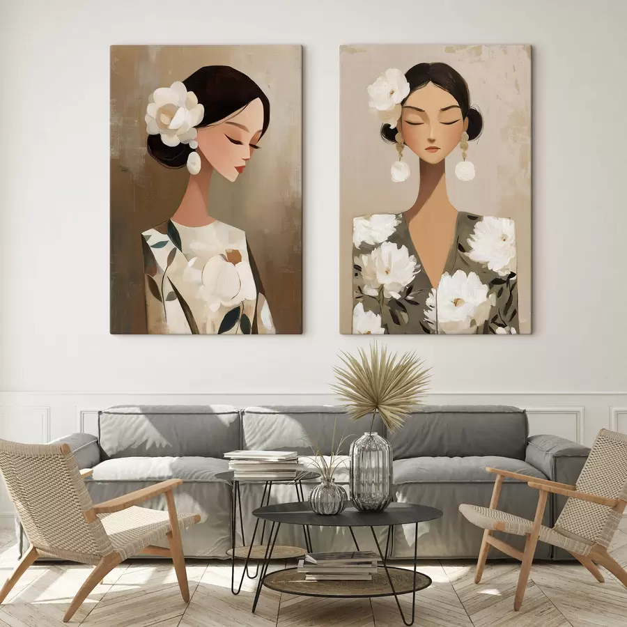 Fototapete Frauenporträt mit einer weißen Blume im Haar m30164