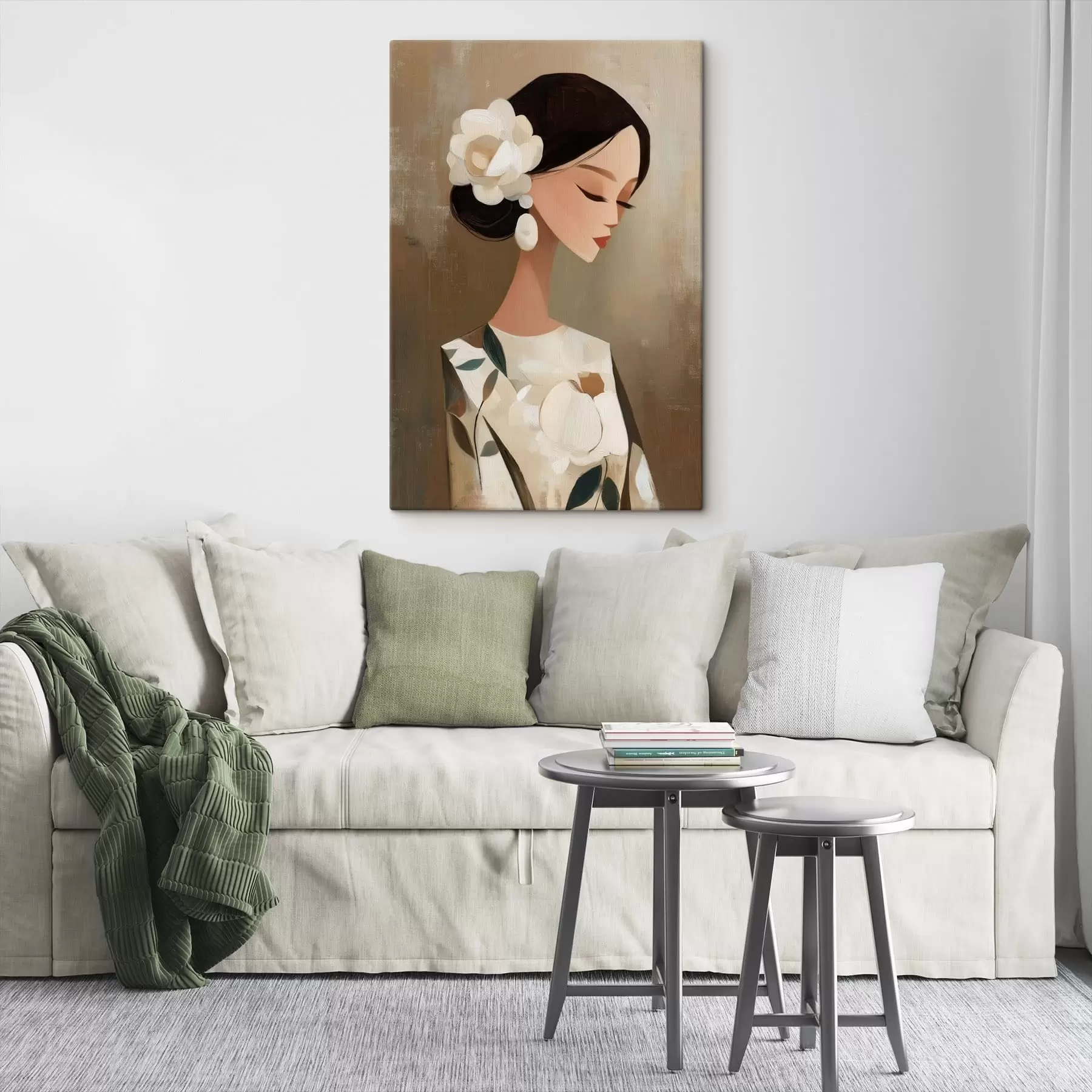 Fototapete Mädchen mit Blumen im Haar s48232