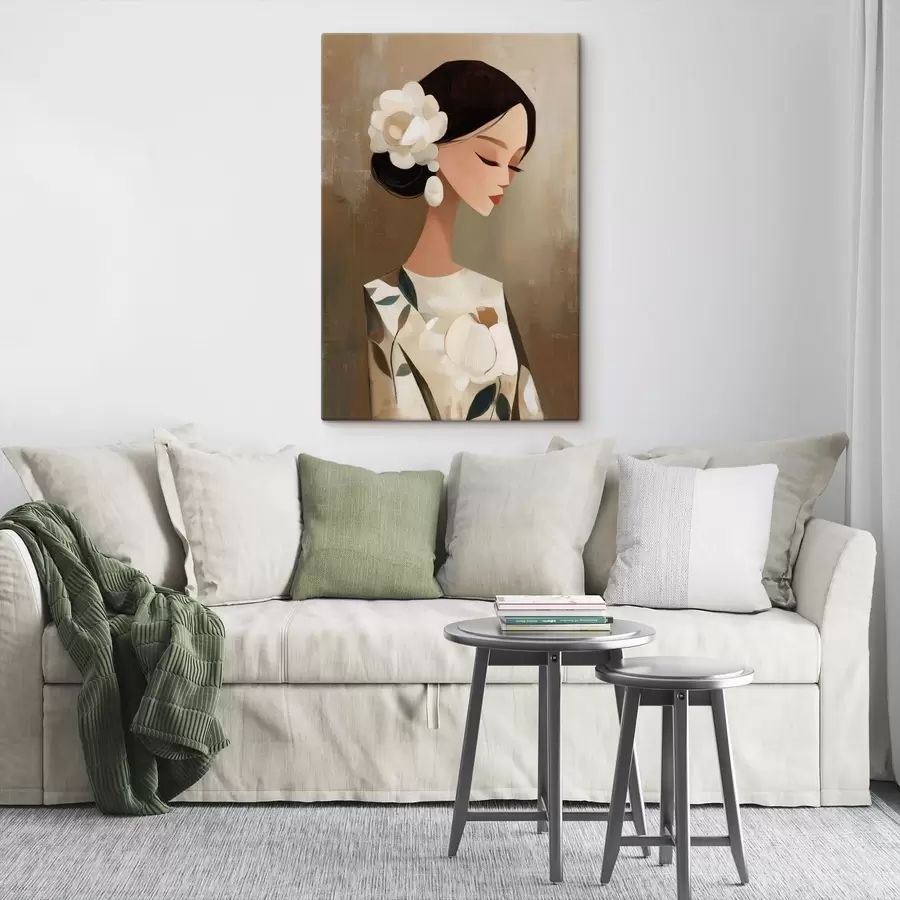 Fototapete Mädchen mit Blumen im Haar s48232