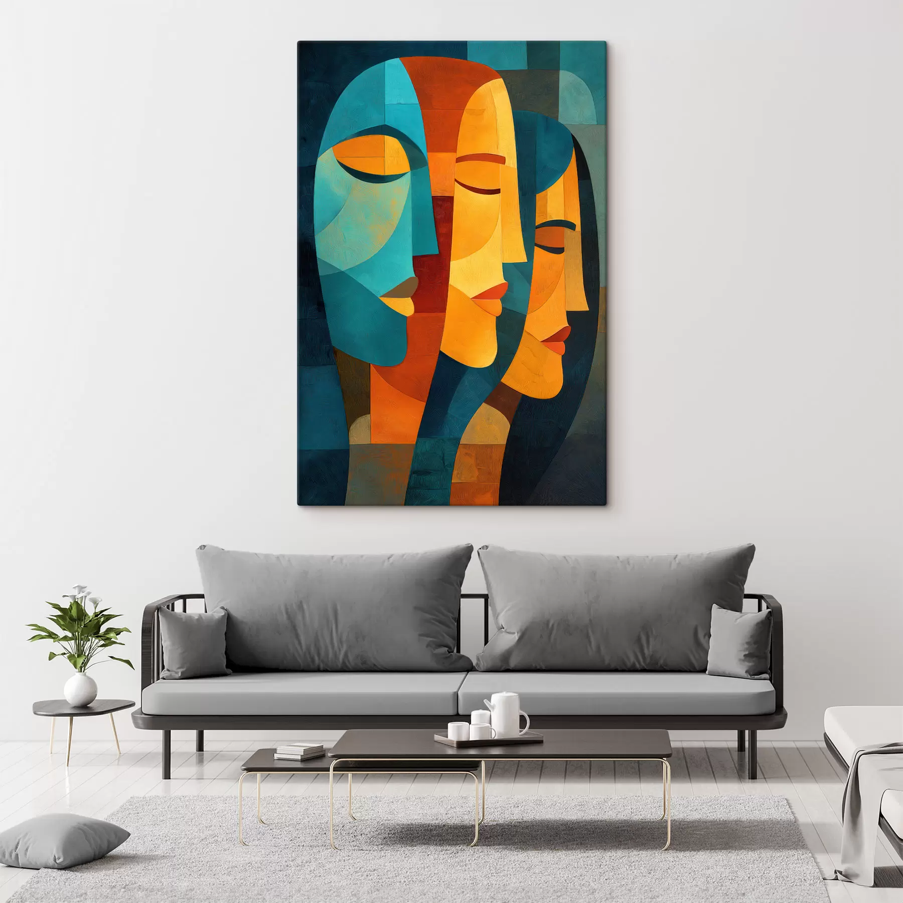 Fototapete Geometrische weibliche Profile s48256